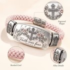 Christian Cross Bracelet Faith Over Fear Woven Prayer Bracelet Religious Gift Wo