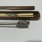2 Sets Collectable Chopsticks White Peacock In Box  Metal Dragon Chopsticks