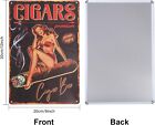 Vintage Pin Up Lady Metal Tin Sign 8  12inch Retro Cigar Funny Tin Room Door Sign