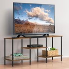 Industrial Tv Stand W open Storage Shelves Tv Cabinet Entertainment Center Table