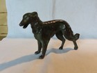 Antique Vintage Metal Borzoi Dog Figurine With Bronze Wash Finish