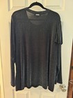 Michael Kors Women s Long Sleeve Black silver Glittery Top Size 3x W ruffle