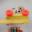 Vintage Playskool Wooden Pull Toy Woman Who Lived In A Shoe   4 Peg People