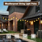 10ft String Light Poles 4 Pack  For Outside Lights  Metal Stand  Patio Backyard