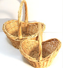 Wicker Nesting Baskets Woven Rattan Oval With Handle Set  2