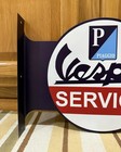 Vespa Service Flange Sign Scooter Moped Piaggio Parts Vintage Style Wall Decor