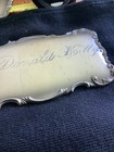 Vintage antique Engraved Silver Metal Casket Coffin Plaque  Plate  sign 1800s