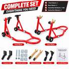 1000lb Motorcycle Stand Sport Bike Front Rear Wheel Lift Paddock Swingarm Stand