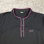 Pxg Parsons Xtreme Golf Polo Shirt Womens Medium Black Logo Snap Blade Collar