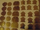 Lot Of 100 Brass Dog License Tags Misc Shapes Bourne Ma State Town