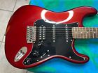 Squier Red Affinity Hss Stratocaster  By Fender  Black Pickguard 