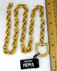 Yochi Ny Gold Tone Statement Horsebit Necklace   Earrings Set