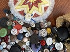 Vintage 350  Button Lot Wood  Metal  Plastic  Vintage Basket Handmade 