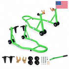 2pcs Motorcycle Front Rear Wheel Lift Stands 1000 Lb Paddock Swingarm Sport Bike