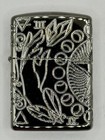 Wicca Design Deep Carved Black Ice Armor Zippo Lighter New 49689