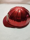 Vintage Oil Company Red Aluminum Superlite Fibre Metal Hard Hat Helmet Usa