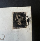 Qv Gb Sg 1 1d Penny Black Kd Cover Tied Black Maltese Cross Mx Ringwood