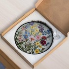 Colorful Wildflower Stained Glass Suncatcher  Round Window Panel Of Floral Gift