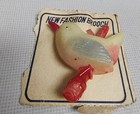 Vintage 50s Nos Mcm Celluloid Plastic Bird Goldfinch Fashion Brooch Pin Japan  