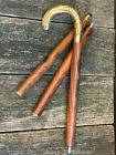 Exclusive Wooden Walking Stick Wolf Head Handle Victorian Style Solid Cane Hand