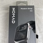 Nomad Modern Rustic Leather Watch Strap   Silver Metal For Apple Watch 40mm