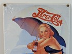 Pepsi Cola Beach Girl Big Bottle 11-5 8  Ande Rooney Porcelain Enameled Sign