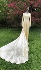 Vintage 1930   s 1940   s Lace Body Liquid Satin Beautiful Wedding Gown 36-28-52
