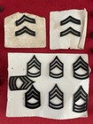 Vintage Us Army Rank Insignia Pins Lot Sergeant Corporal Black Metal Chevrons