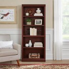 Bookcase 5 Shelf Cherry Adjustable Shelving Furniture Storage Book Bookshelf New