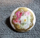 Antique Painted Flower Stud Button 1 1 8  Inch