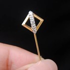 Stick Pin Men s Lab Created Diamond Suit Lapel Pin Brooch 14k Yellow Gold Plated