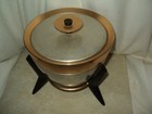Vintage Mirro Aluminum Atomic Era Bullet Ice Bucket W Stand Mid Century Modern