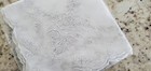 Exquisite Vintage Hand Embroidered Linen Wedding Handkerchief   Pristine