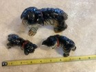 Vtg Empress Japan Ceramic Cat Family Figurines Mother Kittens Kitty Red Bows