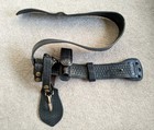 Vtg Black Law Pro Leather Belt Basketweave Print Law Enforcement Accessories 
