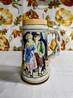 Vintage Ceramic Beer Mug Stein German Style 8 Inches