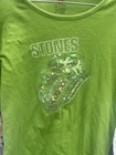 Kids Rolling Stones Green Sequin Tongue Logo Layered Long Sleeve Shirt M