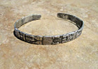 Larger Size Vintage Northwest Coast Indians Sterling Silver Totem Pole Bracelet