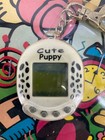 Vintage White  cute Puppy  Keychain Giga Pet Electronic Virtual Needs Battery