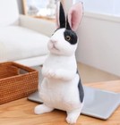 White Black Bunny Rabbit Plush Toy 8  Stuffed Animal Toddler Doll Gift For Kids