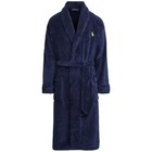 Polo Ralph Lauren Robe Large Xl Mens Plush Microfiber Shawl Collar Blue Big Pony