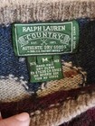 Vintage Ralph Lauren Country Patchwork Sweater Hand Knit Wool Blend M 1990