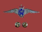 British Royal Air Force Military Wings Badge 3 1 4  Double Post Metal Pin 