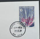 Banknotes Of All Nations - Dominican Republic 1 Peso  1984 Unc Note W Stamp