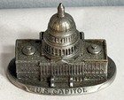Bates   Klinke U s  Capitol Miniature Pewter Washington Dc Souvenir Vtg