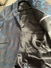 Jf Men s Regular Fit Blue And Black Patterned Tuxedo Jacket Formal Wear