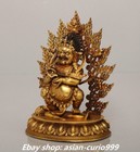 3 9  Old Tibet Purple Bronze Gold Buddhism Mahakala Wrathful Deity Buddha Statue
