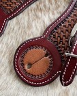 Adult Size Basketweave Tooled Top Grain Leather Western Pair Spur Straps