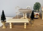 Vtg  Dollhouse Miniature 1 12 Garden Benches  Gazing Ball  Misc  Lot