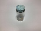 Vintage Clear Glass Alka Seltzer Bottle Excellent Condition White Metal Lid